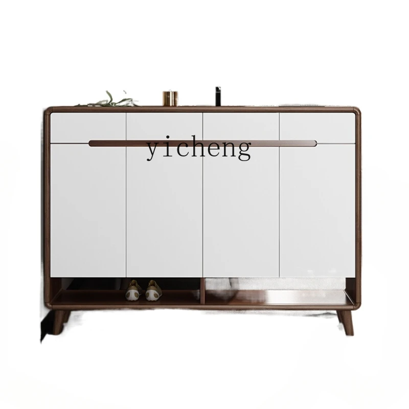 

ZC Shoe Cabinet Home Doorway Solid Wood Chinese Style Balcony Living Room Partition Doorway Entrance Cabinet