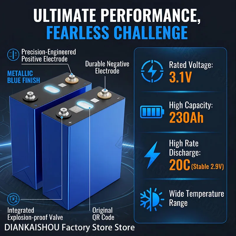 10-18 Pezzi Nuove Batterie agli Ioni di Sodio 3.1V 230Ah 2.9V 20C Fai da Te per Inverter di Sistemi Solari Off-Grid 12V 24V 48V per Veicoli Elettrici e Camper - immagine 5