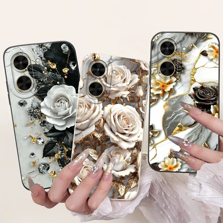 Floral Cartoon Soft TPU Phone Case – Stylish Protective Cover with Bumper