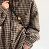 2024 Japanese Harajuku Mens Set Checkered Pockets Fashion Shirt+Trendy Straight Leg Trousers 2-pcs Spring College Casual Suit 4