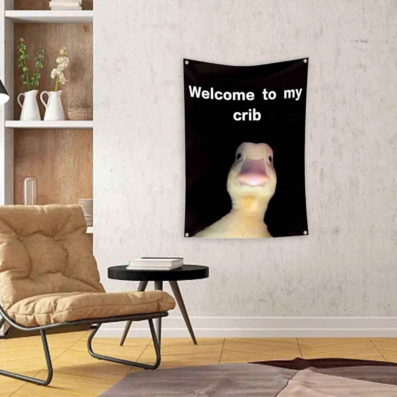 Welcome To My Baby Crib Parody Background Cloth 2x3 Feet Funny Flags Prank Home Decoration Wall Cloth Teasing Ducks 5