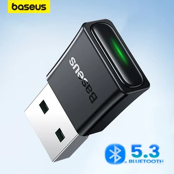 Baseus USB 블루투스 5.3 어댑터, PC Win11/10/8.1 BT 송신기 리시버 동글 무선 어댑터, 무선 마우스 키보드용
