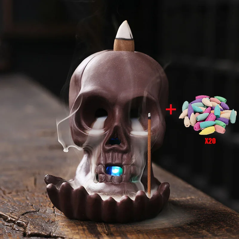 

LED Sull water return incense Furnace ceramic craft EURO-AMERICAN Halloween casting Furnace Yoga ornaments Home candle