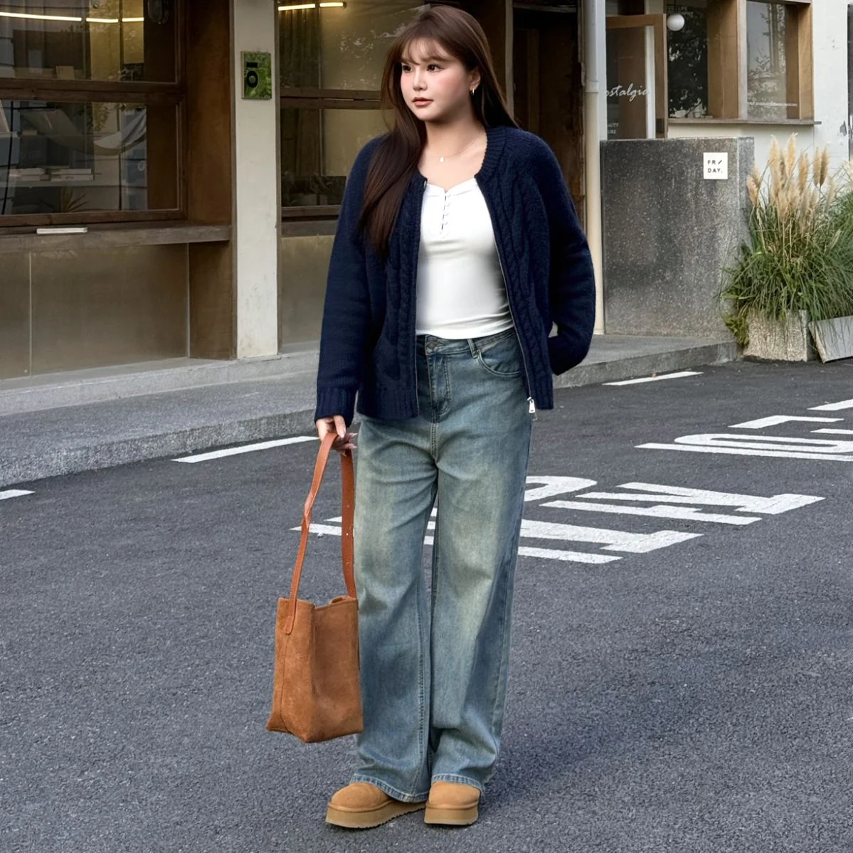 Fashion Plus Size Women Sweater Premium Soft Twisted Cardigan Coat Autumn And Winter British Preppy Style Imitation Alpaca Wool