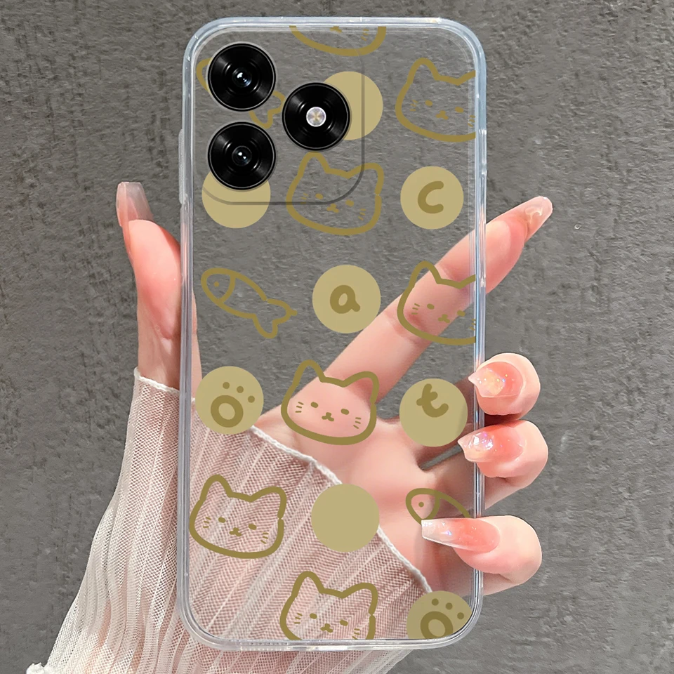 Sunset Rabbit Cat Luxury Anti-Slip Transparent Phone Case