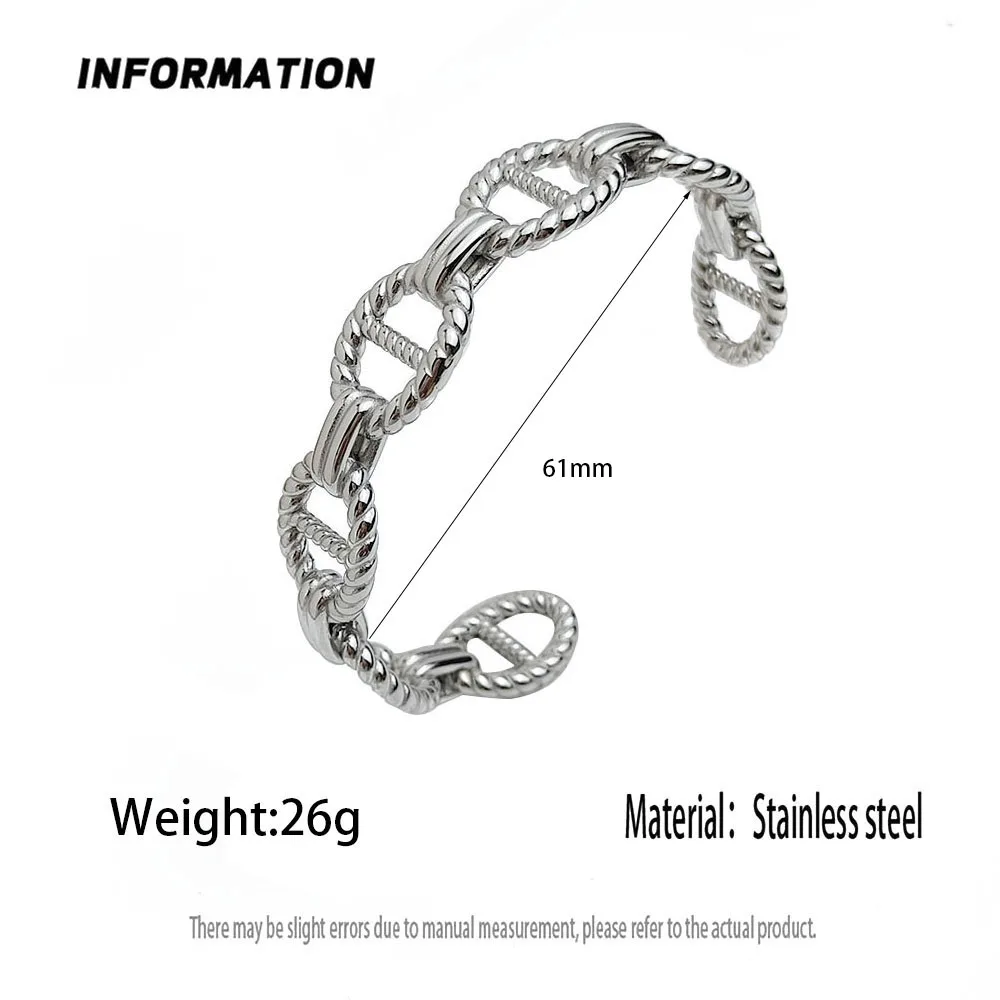 Creative Integrated Molded Patterned Gold-plated Stainless Steel Women's Bracelet Waterproof and Rust-free Couple Bracelet