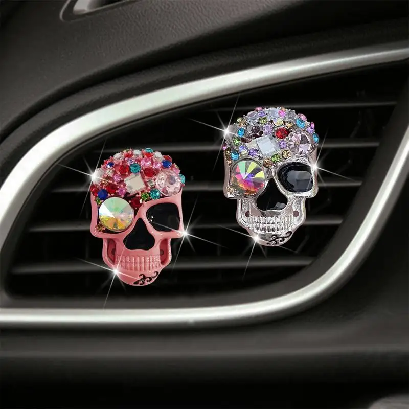 Best Car Deodorante Vent Clip Magnetic Skull Head Design Accessori Per Interni Auto Profumo Diffuso Per Mini Van Sedan Car
