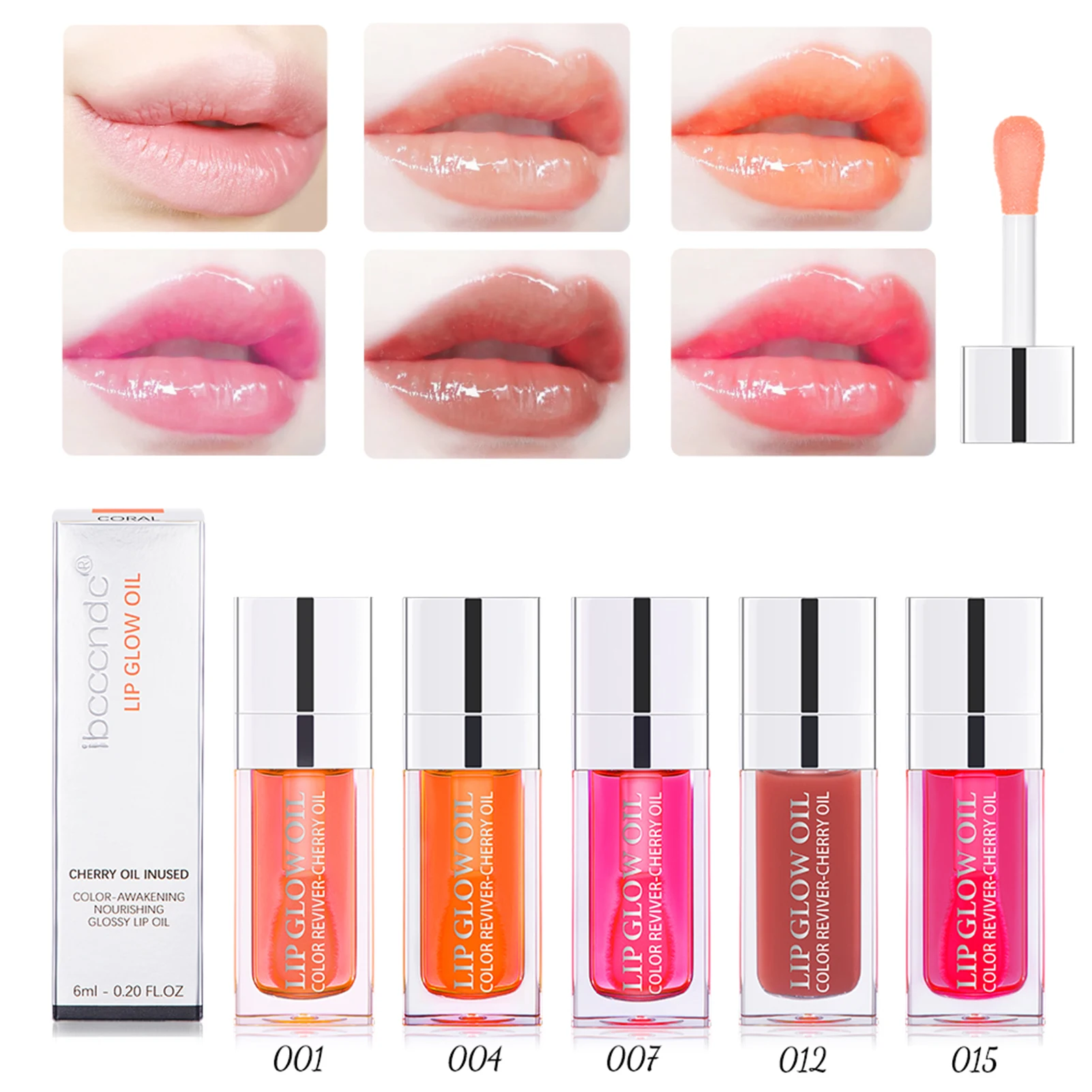 Plump Lip Glow Oil Lip Oil Lip Gloss Lip Makeup Lip Glaze Lip Plumper Non-Sticky Formula Moisturizing Hydrating Polished