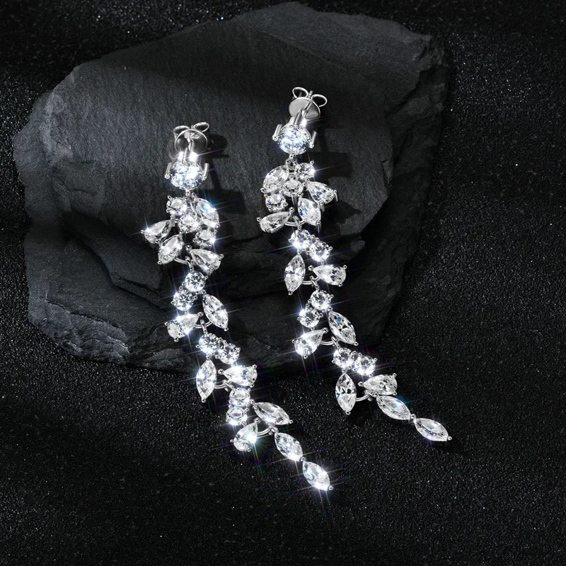 S925 Sterling Silver Drop Earrings Women Girls S925 Silver Plated 18K Wedding Bride Earrings Party Gifts Jewelry drop earrings,silver jewelry