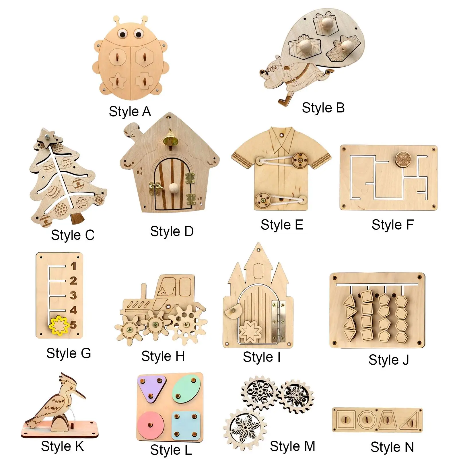 

Busy Board Accessories Sensory Toys Learning Skill Toy Wooden Travel Toy for Girls Children Ages 3 4 5 6 Boys Holiday Gifts