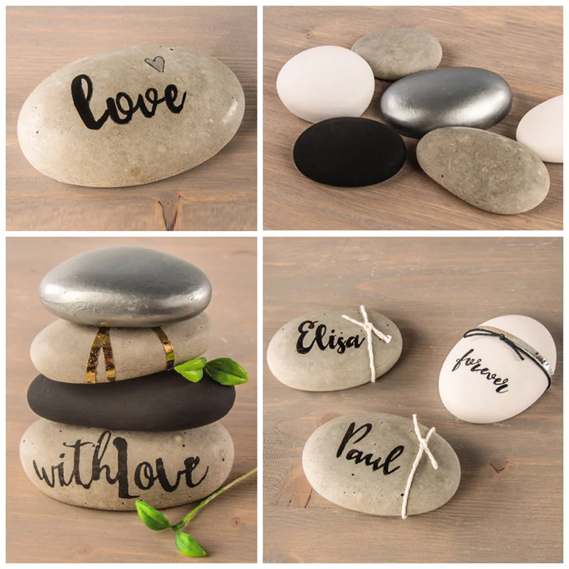 Silicone Mold Multicavity Pebble Stone Shape Soap Candle Resin Plaster DIY Tool