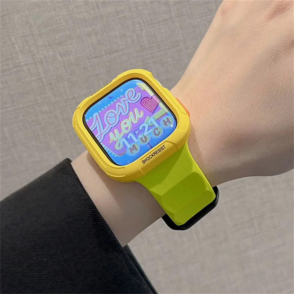Premium Silicone Strap with TPU Protective Case