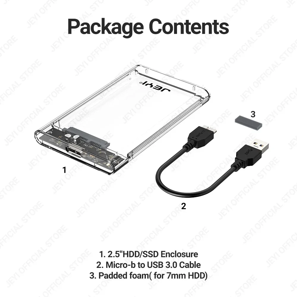 2.5'' External Hard Drive Enclosure USB 3.0 to SATA III Tool-Free Clear Hard Disk Case for 2.5 inch 7mm 9.5mm SATA HDD SSD external hard drive case,ssd enclosure,hard drive enclosure,hard disk case,external hard drive box,hdd case enclosure