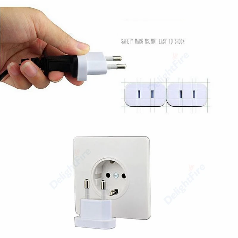 EU Plug Electrical Socket Power Converter plug adapter eu plug adapter 4.0/4.8mm Travel Charger Power Sockets Adapter US to Euro AC Electric Charging