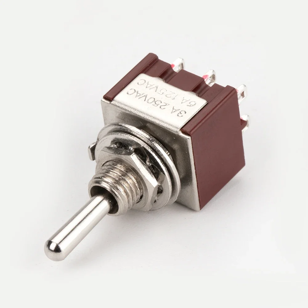 Locking Toggle Switch 10PCS ON ON 3 Position DPDT 6MM Guitar Mini Rocker For Car Motorcycle