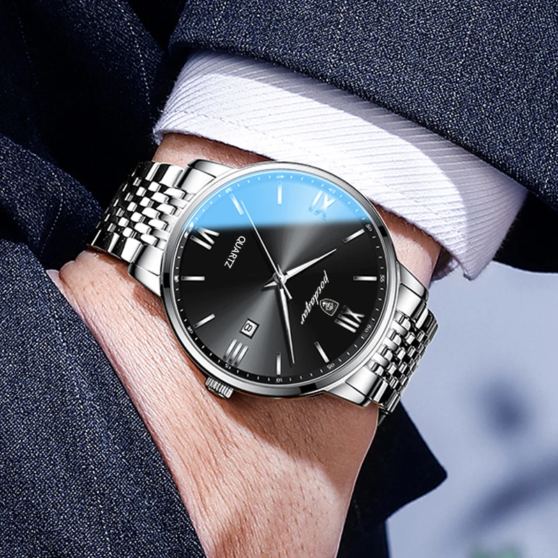 POEDAGAR Luxury Sports Men’s Wristwatch Stainless Steel Waterproof Date Man Watch High Quality Casual Fashion Quartz Men Watches BEST SELLERS