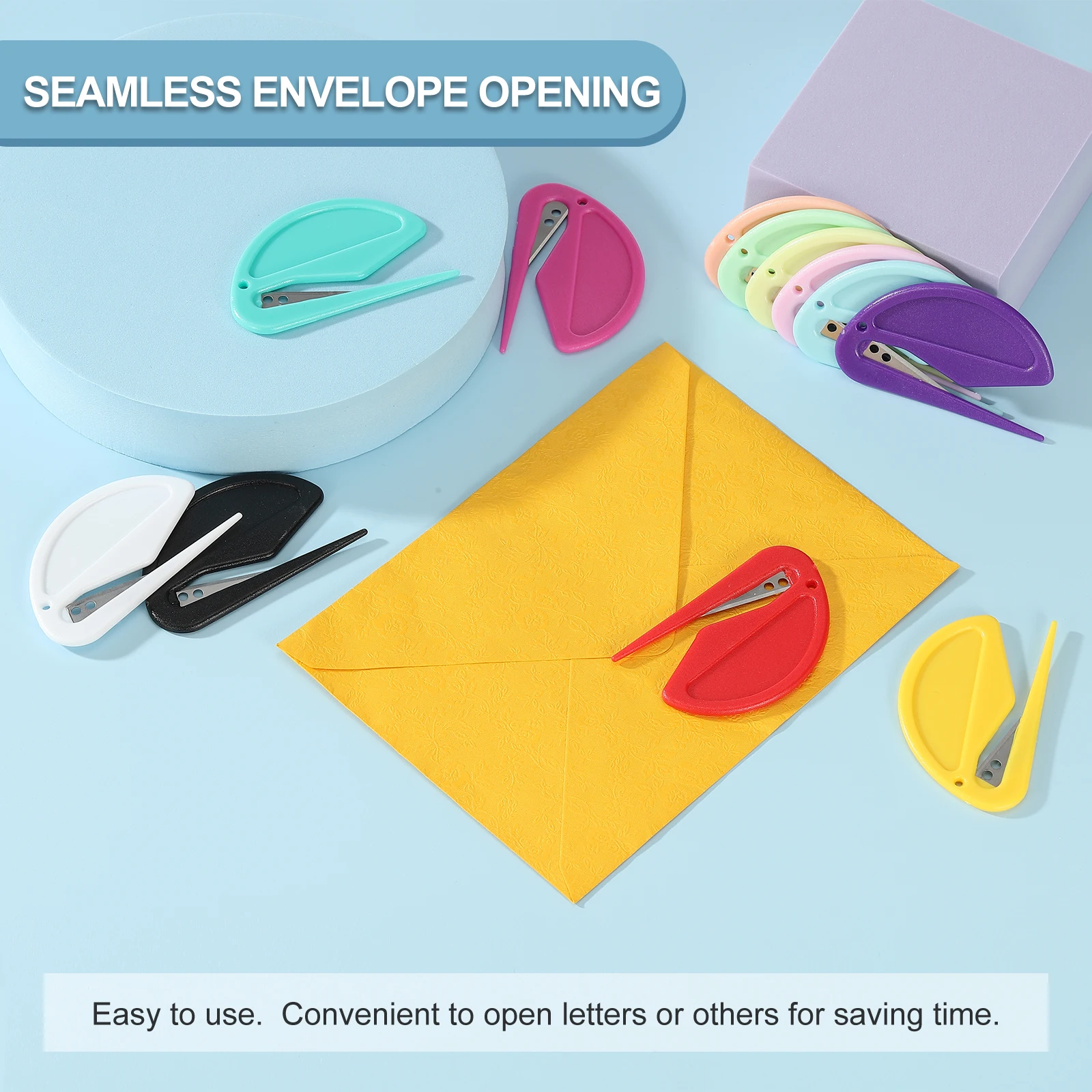 8/12Pcs Letter Opener Envelope Slitter Mail Slitter with Blade Safe Mail Opener for Paper Package Open Stationery Paper Cutter