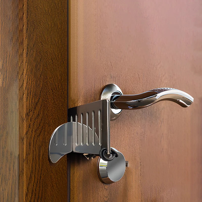 Travel Anti-theft Portable Hotel Gate Locks Stainless Steel Live Alone Self-Defense Security Door Stopper Latch Motel Dormitory