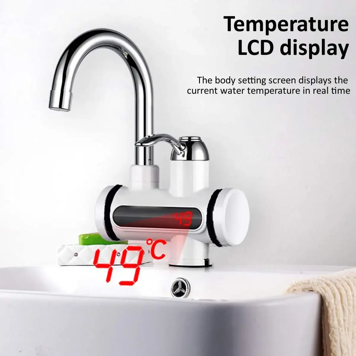 3000W Instant Electric Shower Water Heater Hot Faucet Kitchen Electric Tap Water Heating Instantaneou Water Heater+Shower 220V