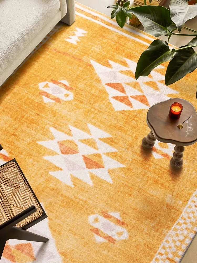 

Nordic Morocco Carpet for Living Room Yellow Thick Rug Child Room Decor Cloakroom Rugs Bedroom Carpet American Soft Floor Mat