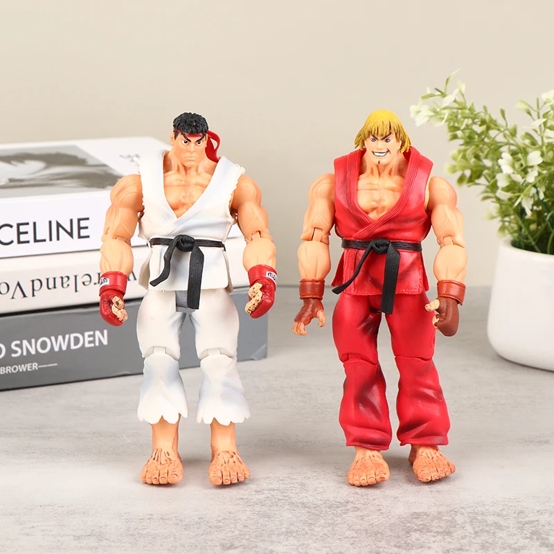 

Kawaii Street Fighter Anime Action Figure PVC Toys Cute Standing Hoshi Ryu Ken Masters Dolls Room Decor Birthday Gift For Boys