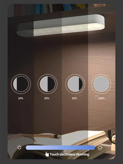 Nachtlampje lampe LED pour armoire avec télécommande, 3 couleurs de réglage de luminosité, veilleuse avec chargeur USB, lampe magnétique pour armoire à côté du lit, armoire 3