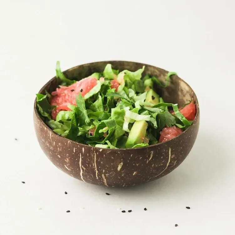 Coconut Bowls For Serving Dishes Wooden Salad Wood Reusable Bowl Serving Utensils Natural Coconut Shell Bowls Breakfast Party 7