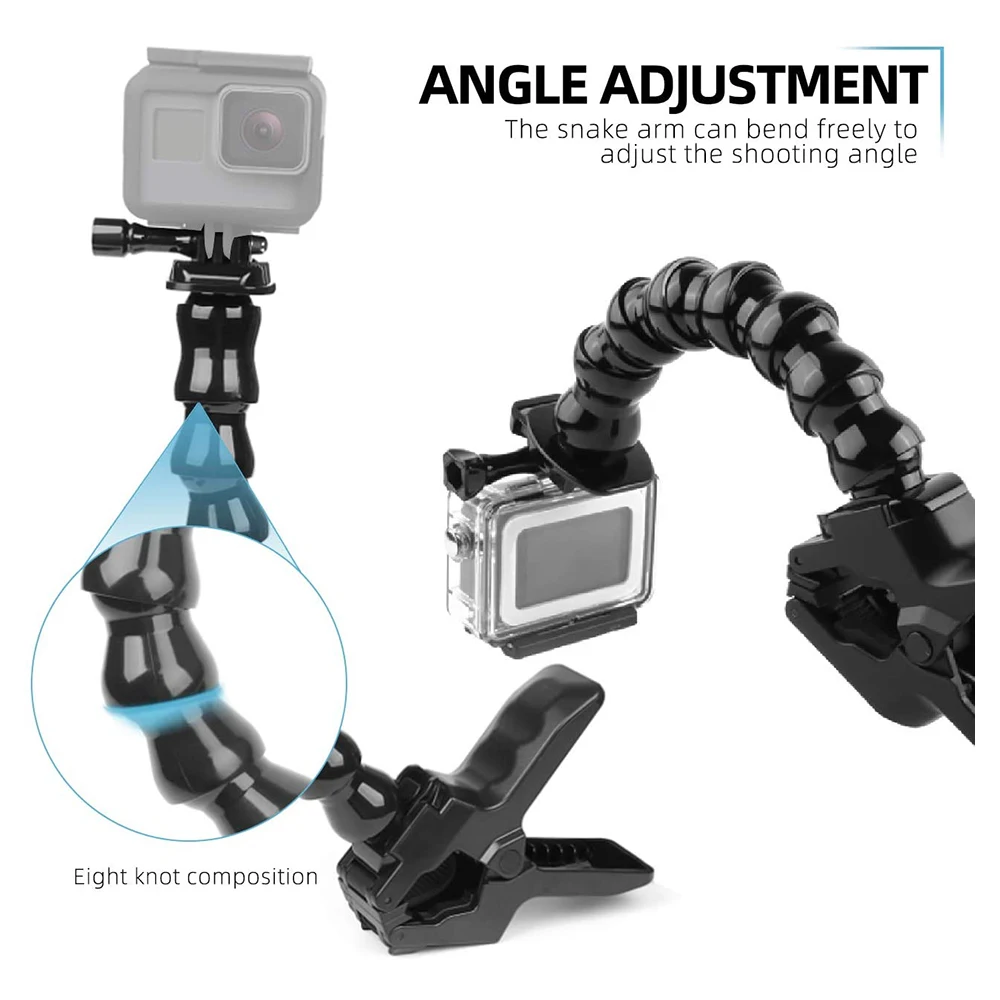 Jaws Flex Clamp Supporto A Collo D'Oca Super Clamp Per Gopro Hero 11 10 9 8 7 6 5 Xiaomi Sjcam Dji Osmo Action Camera Go Pro Accessorio