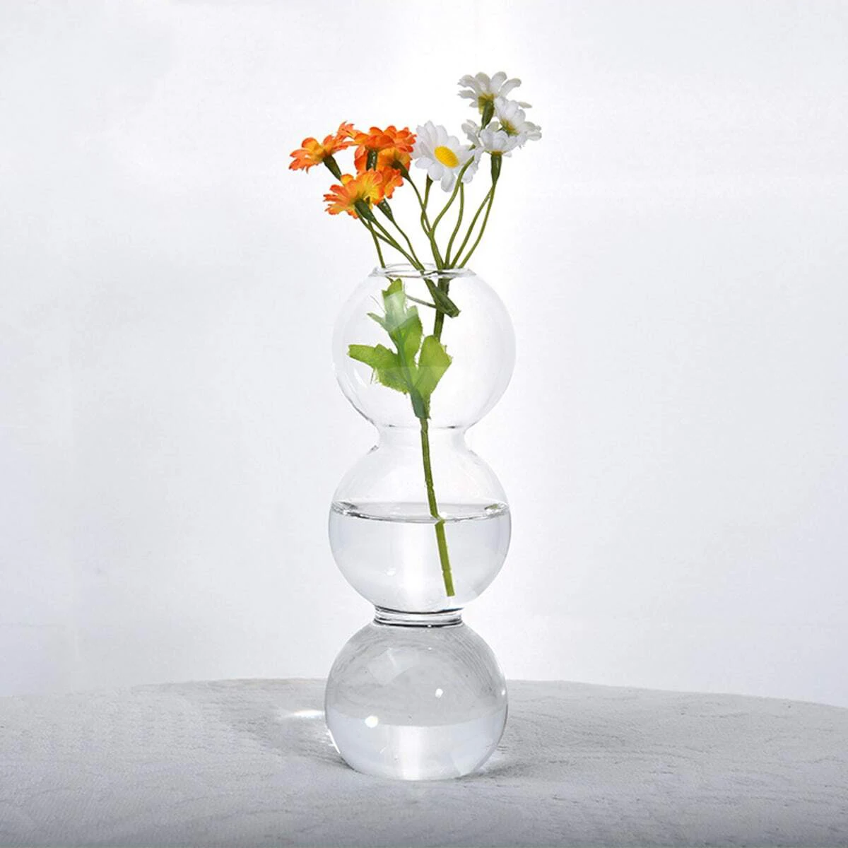 3pcs Transparent Bubble Glass Vase Crystal Ball Flower Vases Hydroponic Ball Art Flower Ware Tabletop Glass Bottle room Decor