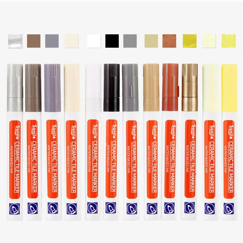 12 Color White Waterproof Tile Marker Grout Pen Kitchen Wall Seam Pen For Tiles Floor Bathroom Decontamination Seam Repair Tools marker pen paint pen art pens