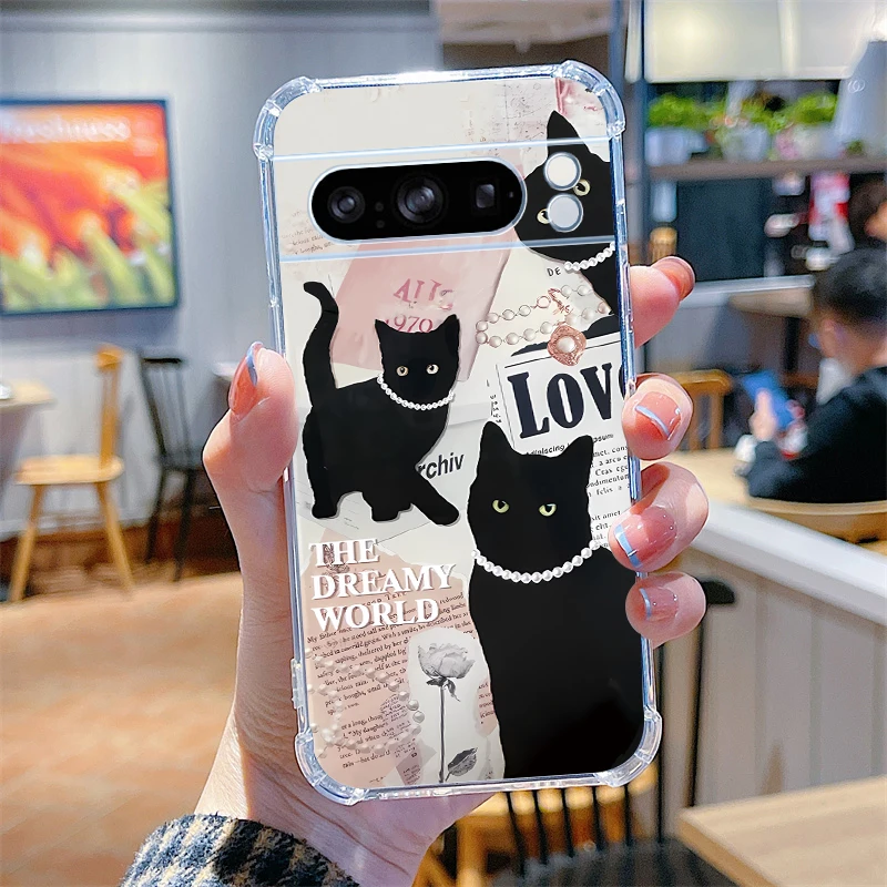 Cold Cat Design Transparent Phone Case