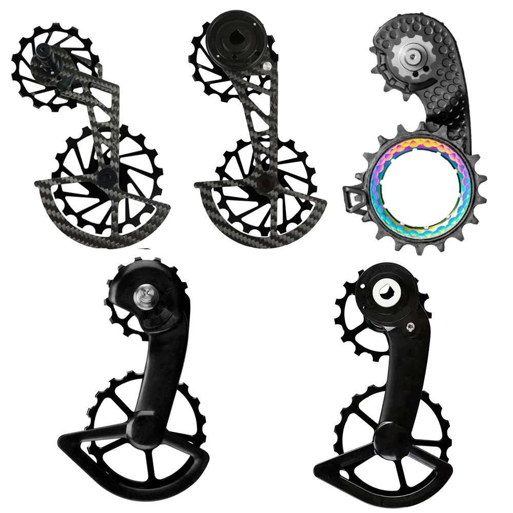 로드 바이크 CS 탄소 섬유 세라믹 베어링 가이드 휠 리어 풀리, 시마노 105, R7000, R8000, R8050 ...