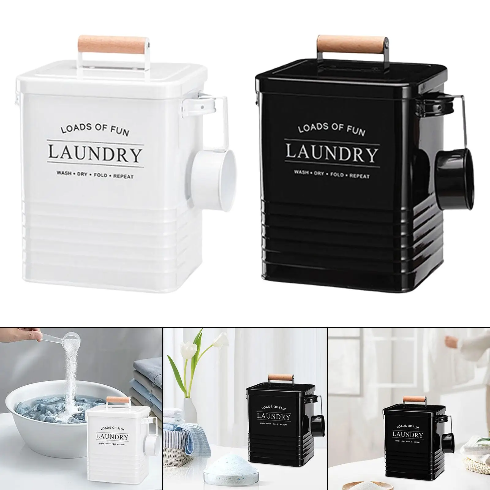 Laundry Powder Storage Farmhouse Decor Multifunctional Grain Rice Pet Food Organizer Aesthetic Portable Storage Bin