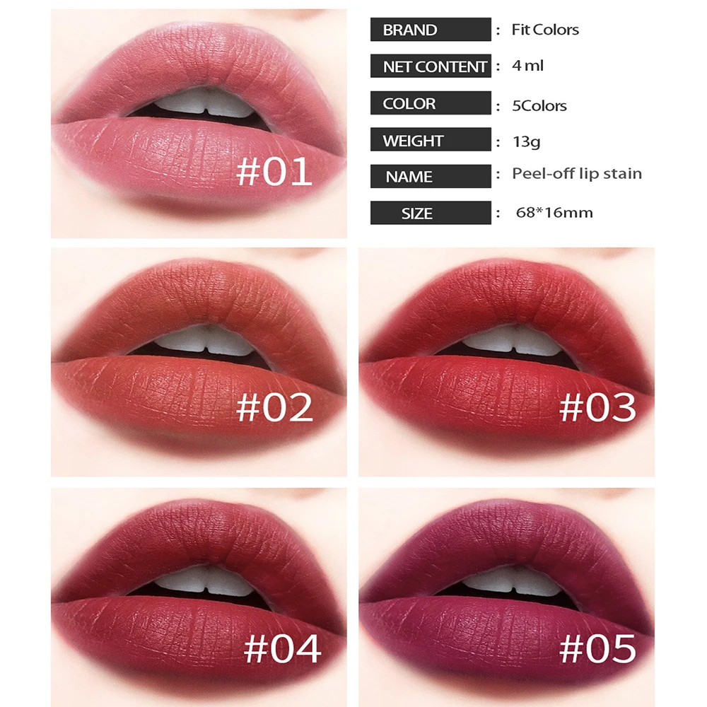 Blue Peel Off Liquid Lipstick Waterproof Tear Off Lip Gloss Long Lasting Moisturizing Sexy Red Lip Tint Lipgloss Makeup Cosmetic