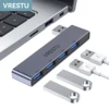 USB to 4 USB 2.0 3.0 5G HUB Multi Port OTG Expansion 4 in 1 Right Side USB Dock Station for PC Laptop Notebook Computer PC Data 1