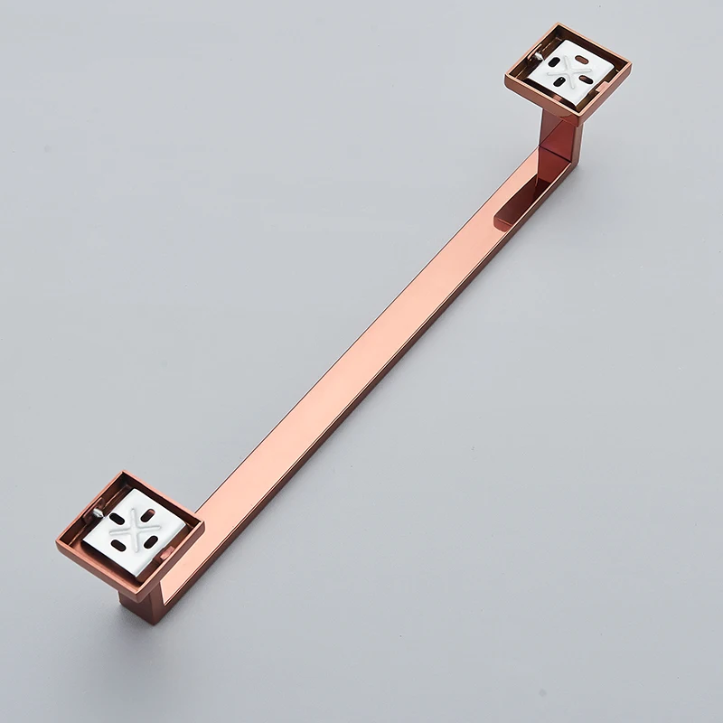 Rose Gold Towel Bar 304 Stainless Steel Bathroom Hardware Pendant Metal Simple Single Layer Rod Bathroom Accessory towel rack towel holder bathroom facilities