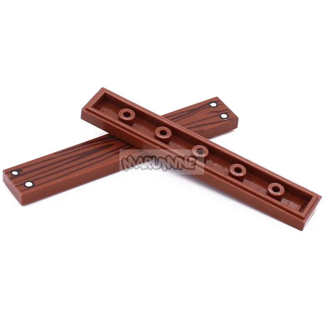 Marumine 20PCS Wooden Floor Build Brick Accessories Tile 1x6 With Wood Grain Pattern 6636 pb13 City House MOC Building Blocks 4