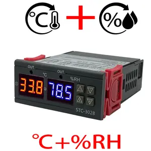 2x contrôleur d'humidité numérique hygromètre commutateur de contrôle d' humidité 0-99% rh hygrostat avec humidité s