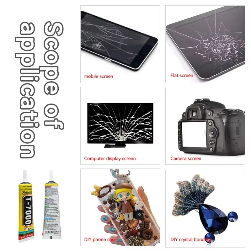 Black Waterproof Adhesive Glue for Phone and Tablet Repair with Precise Nozzle, Multiple Size Options
