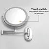 Bathroom White Smart Makeup Mirror 8-inch Folding LED Makeup Mirror 3X Magnification Double-sided Battery Mirror 6