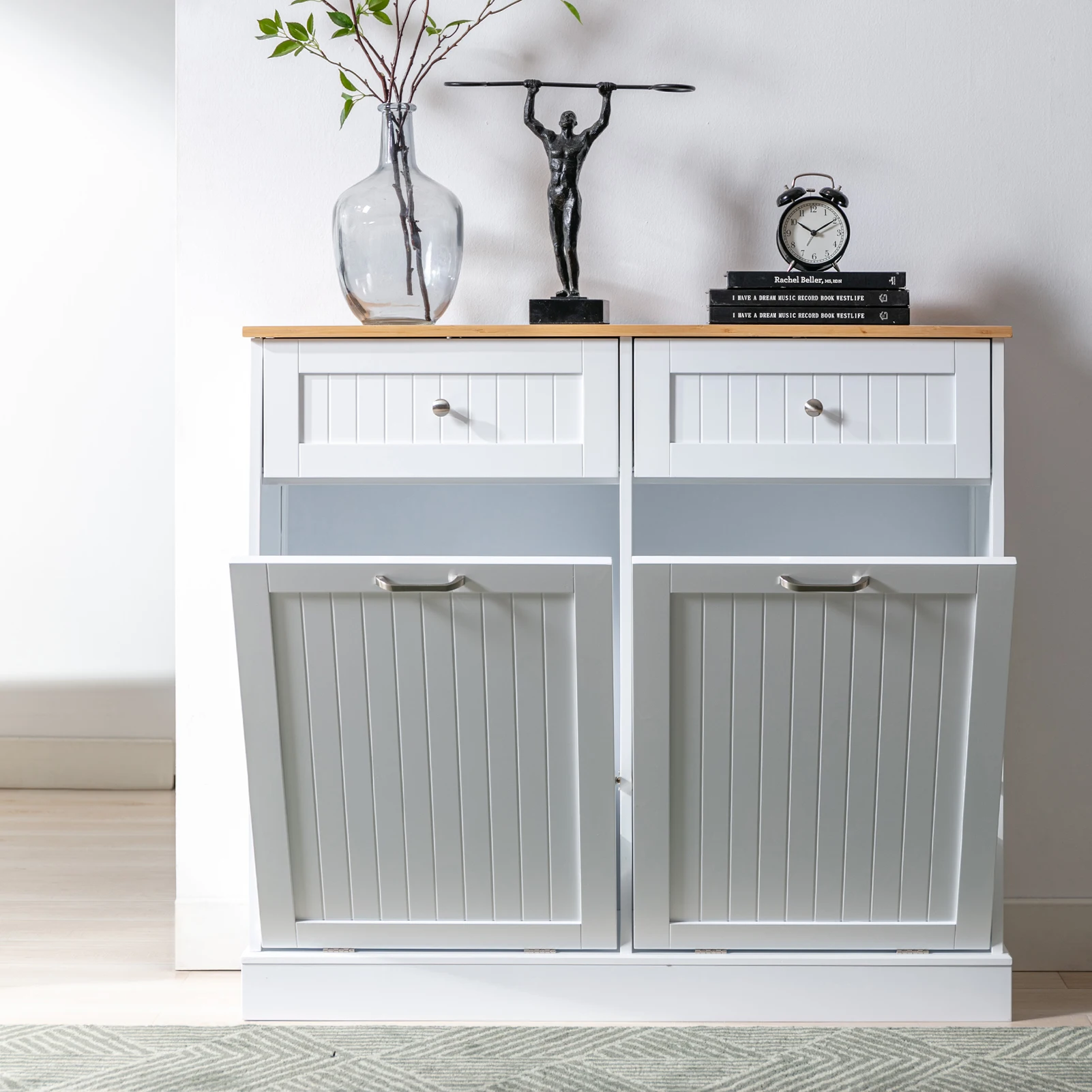 Double Trash Cabinet Tilt Out 20 Gallon