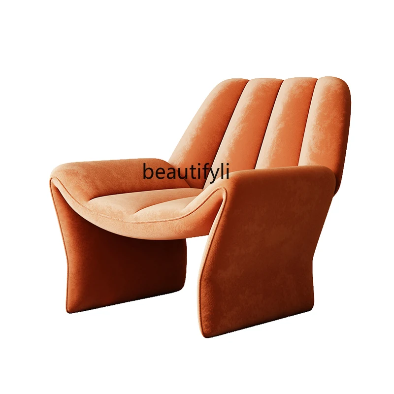 

zq Light Luxury Armchair Couch Small Apartment Modern Living Room Balcony Leisure Chair Orange