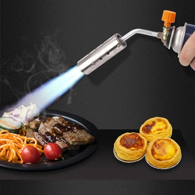 Butane torch outdoor camping BBQ flame gun welding brazing gas torch lighter adjustable flame