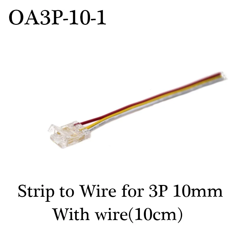 thumbnail image 1 of Conector de cable LED COB, conexión de 5, 8 y 10 mm, hebilla mini sin soldadura, tiras de luces LED FCOB RGB CCT, conector de 2, 3 y 4 pines con cable, 1 of 5