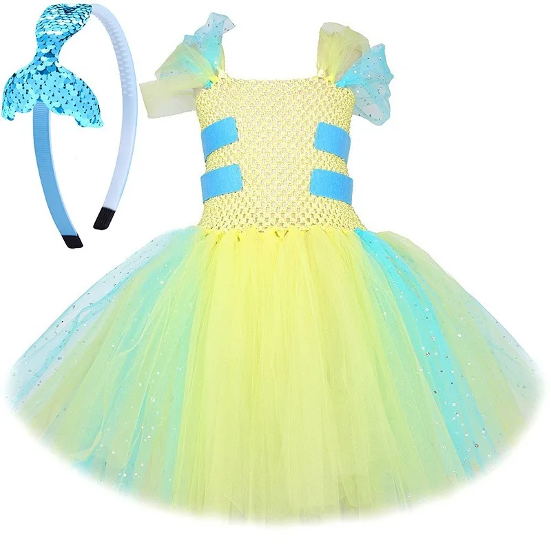 

Тюлевое платье принцессы с блестками, расшитое бисером, сетчатая юбка-баллон для девочек, детское платье для представлений