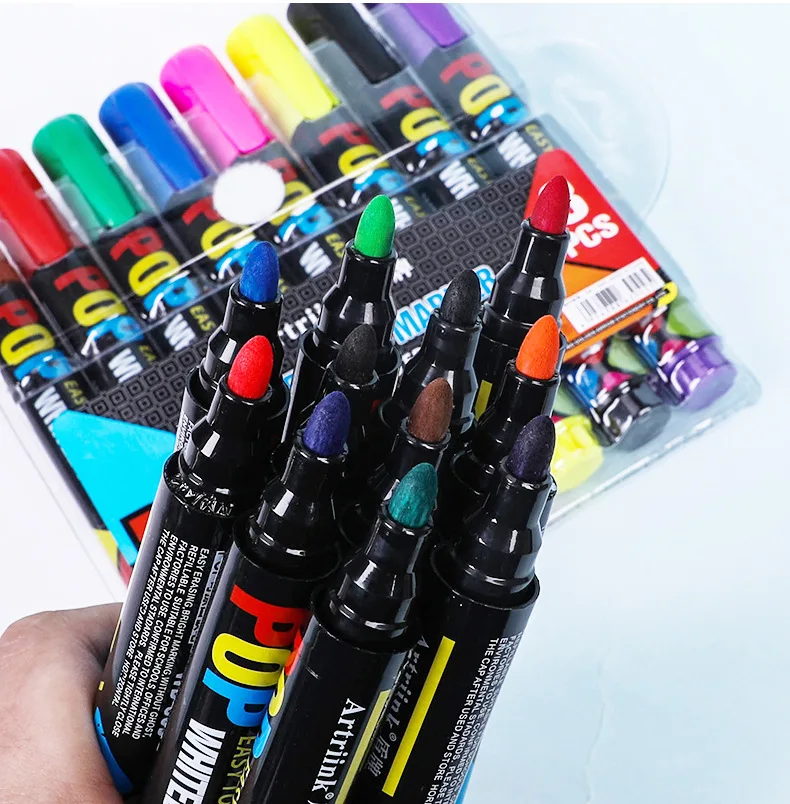8/12-Farben-POP-Whiteboard-Marker-Set, löschbar, nachfüllbar, sicher, ungiftig, hohe Kapazität, Büro, Konferenzen, Lernartikel – Detail 17