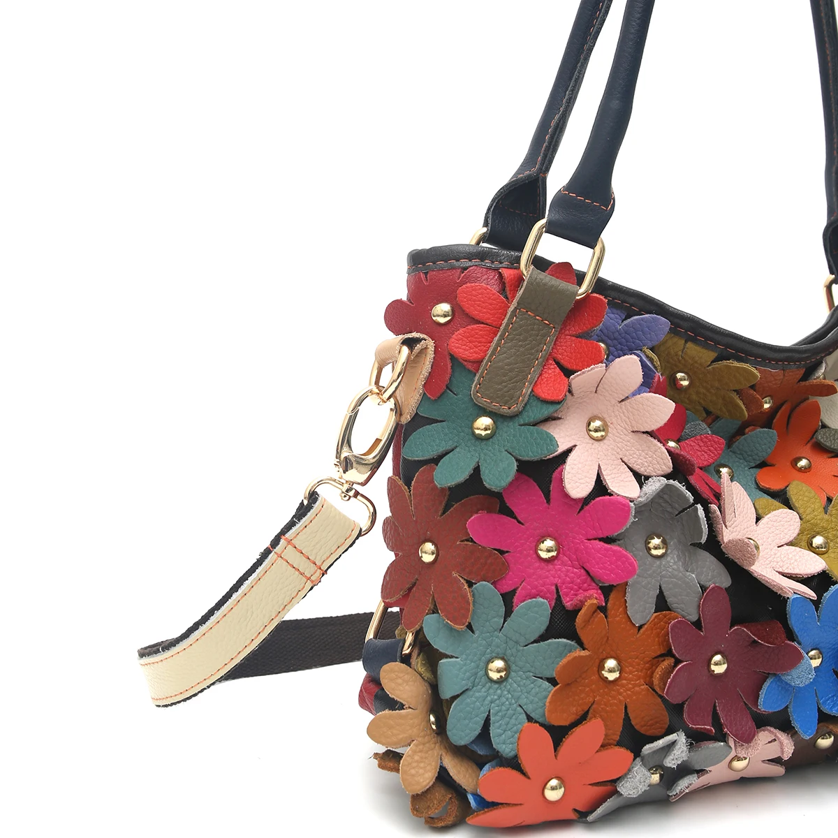Handtasche mit blumen applikation Clearance