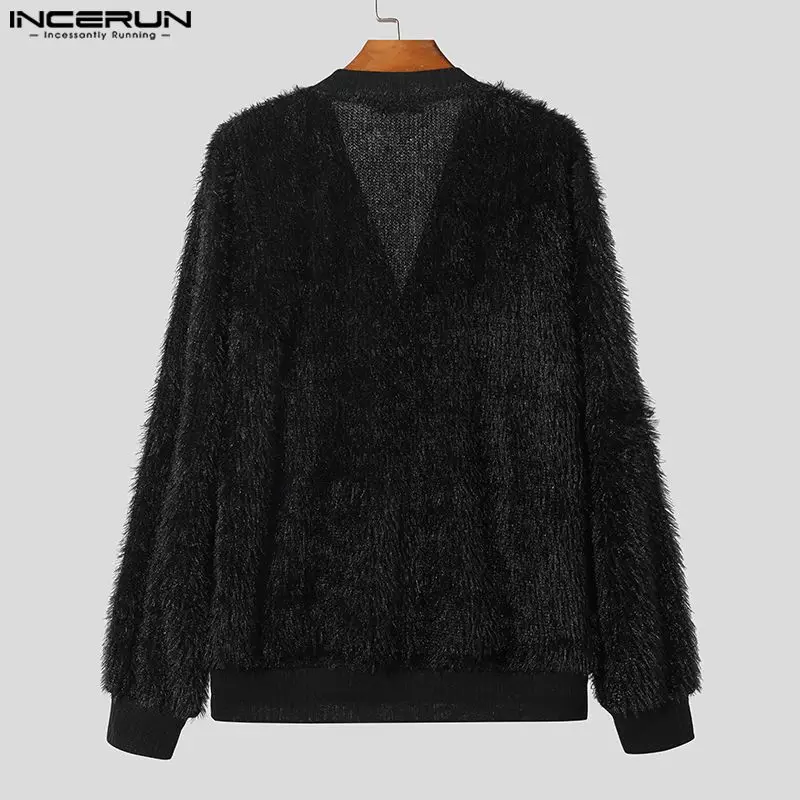 Handsome Well Fitting Tops INCERUN Mens Fashionable Fleece Shirts Soft Comfortable Leisure Streetwear Cardigan Blouse S-5XL 2023