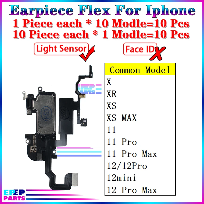 10 Pcs/lot Proximity Light Sensor Cable For Iphone X Xr Xs 11 12 Pro