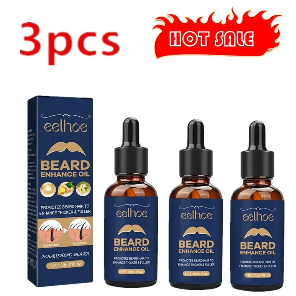 

3PCS Hair Loss Products for Men: Beard Growth Essential Oil 30ml, Natural Beard Growth Oil, Nourishing Beard Care